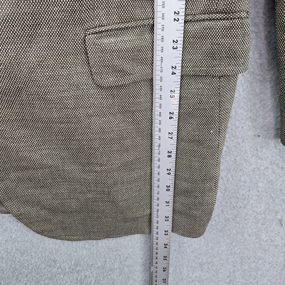 Hugo Boss Men‎ Blazer 46R Brown Polyester Wool Geometric The Jam Sharp Business